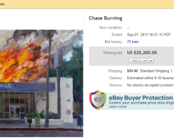 California Artist Sells “Chase Burning” Painting for Whopping $25,200 on EbAY!