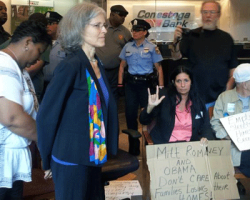 Presidential candidate Jill Stein and her VP running mate Cheri Honkala arrested during a protest of foreclosure giant Fannie Mae