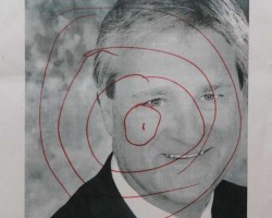 Judge Schack targets  ‘piece of s**t’ lawyer with bullseye poster during trial